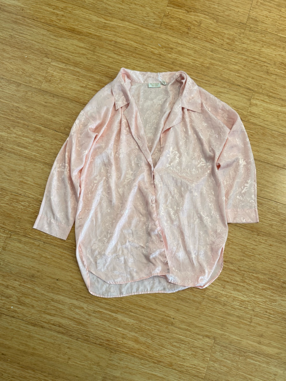 Vintage gold label Victoria’s Secret pink button down sleep shirt